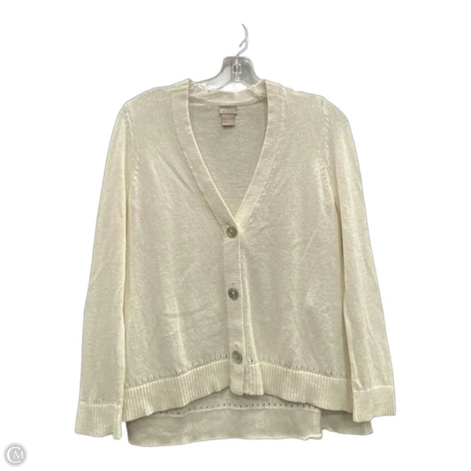 Sweater Cardigan By Chicos In White, Size: M