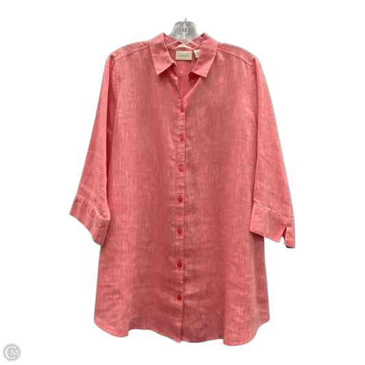 Top 3/4 Sleeve By Chicos In Red, Size: M