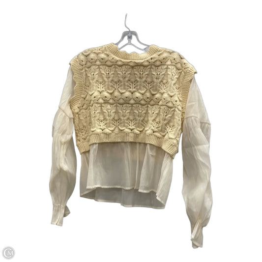 Top Long Sleeve By Cloud Ten In Cream, Size: S