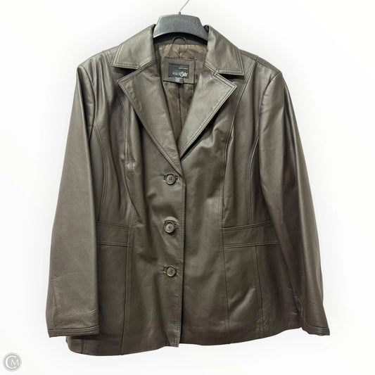 Jacket Leather By East 5th In Brown, Size: 2x
