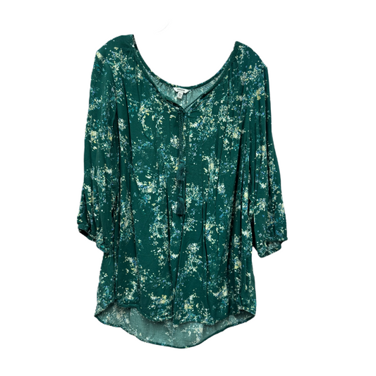 Green Top Long Sleeve By Sonoma, Size: 2x