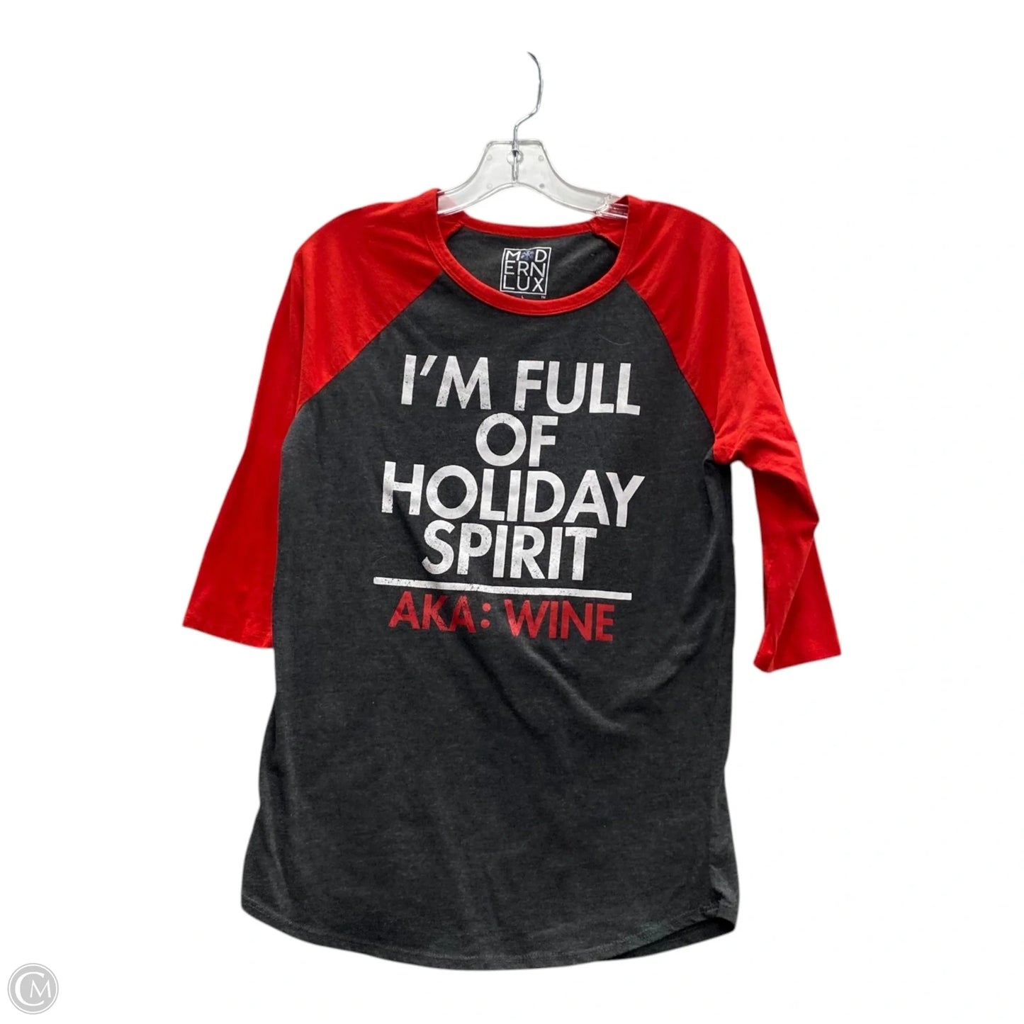 Top 3/4 Sleeve By Modern Lux In Red, Size: L