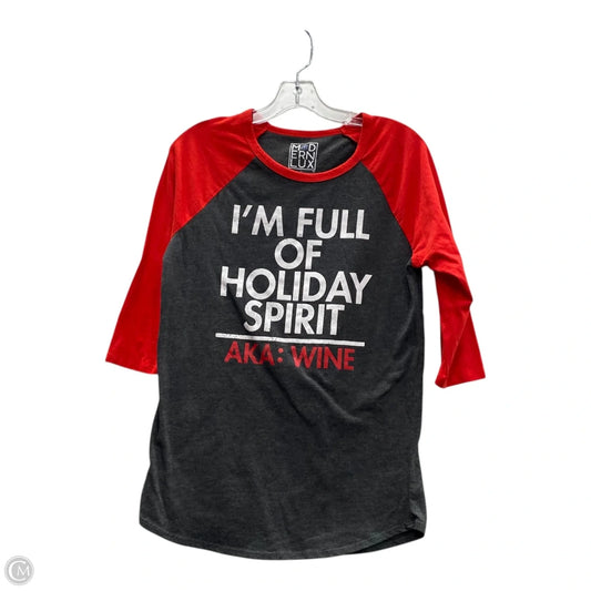 Top 3/4 Sleeve By Modern Lux In Red, Size: L