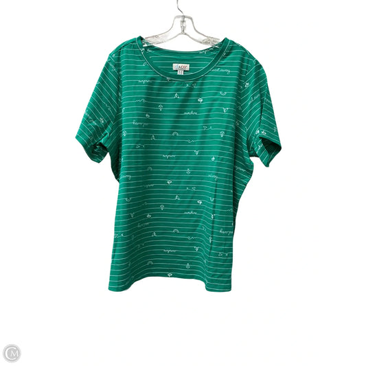 Top Short Sleeve By D&co. In Green, Size: 2x