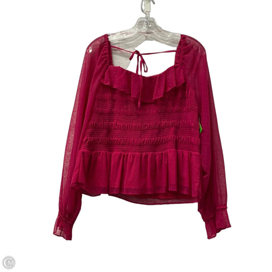 Top Long Sleeve By Lc Lauren Conrad In Pink, Size: 1x