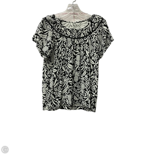 Top Short Sleeve By Loft In Black, Size: S