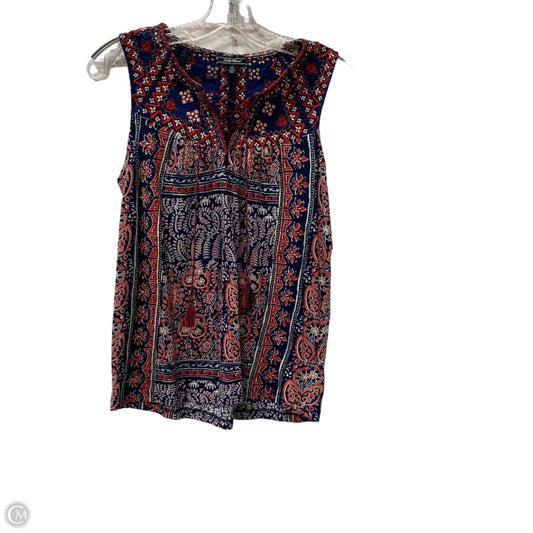 Top Sleeveless By Lucky Brand In Blue Red & White, Size: Xs