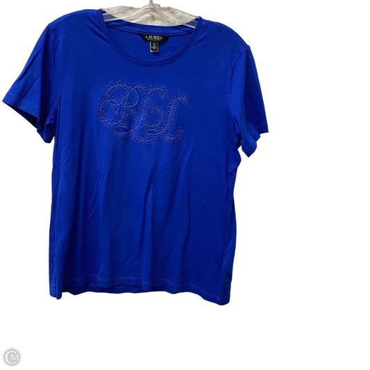 Top Short Sleeve By Lauren Jeans Co In Blue, Size: M