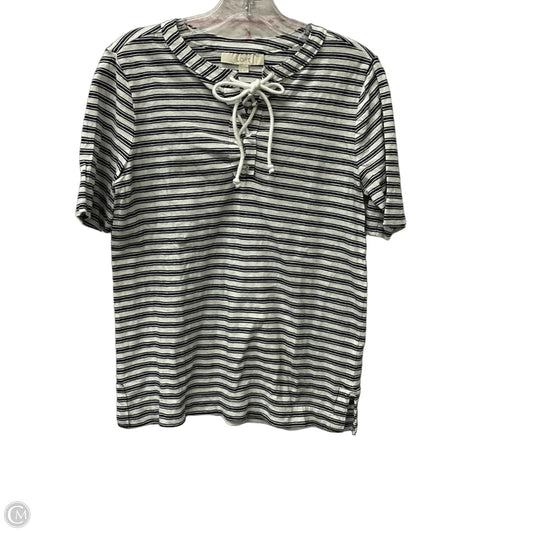 Top Short Sleeve By Loft In Black & White, Size: M