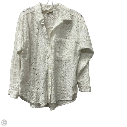 Top Long Sleeve By Loft In White, Size: Mp
