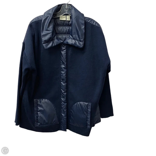 Athletic Jacket By Chicos In Blue, Size: Xl