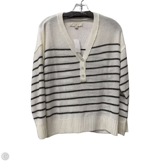 Top Long Sleeve By Loft In White, Size: M