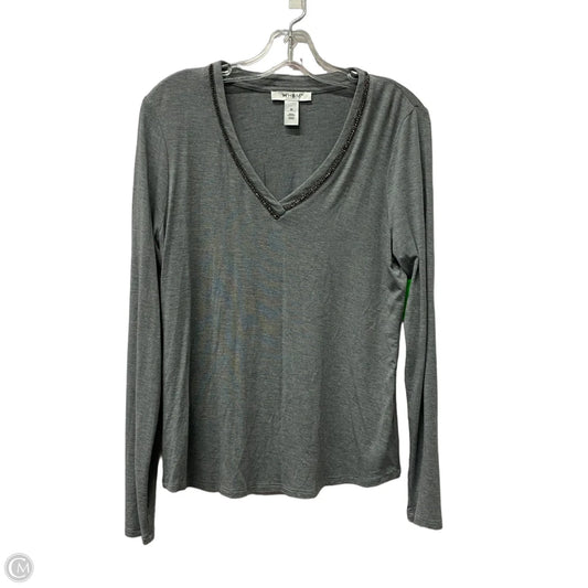 Top Long Sleeve By White House Black Market In Grey, Size: M