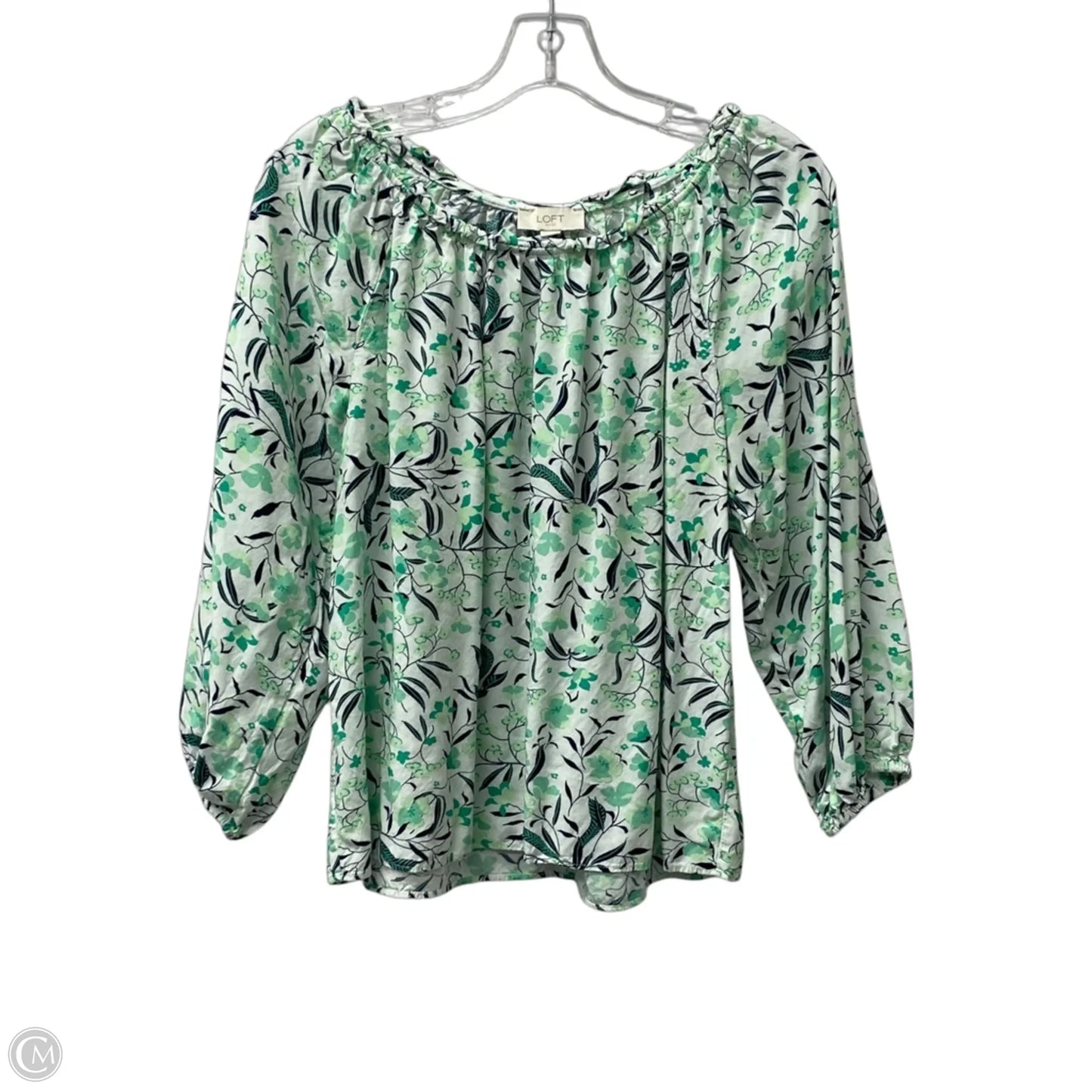 Top 3/4 Sleeve By Loft In Green, Size: M