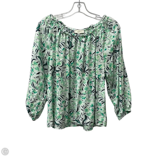 Top 3/4 Sleeve By Loft In Green, Size: M