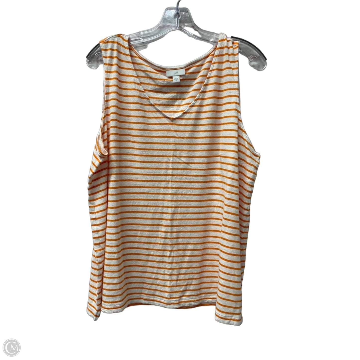 Top Sleeveless Basic By J. Jill In Orange & White, Size: Xl