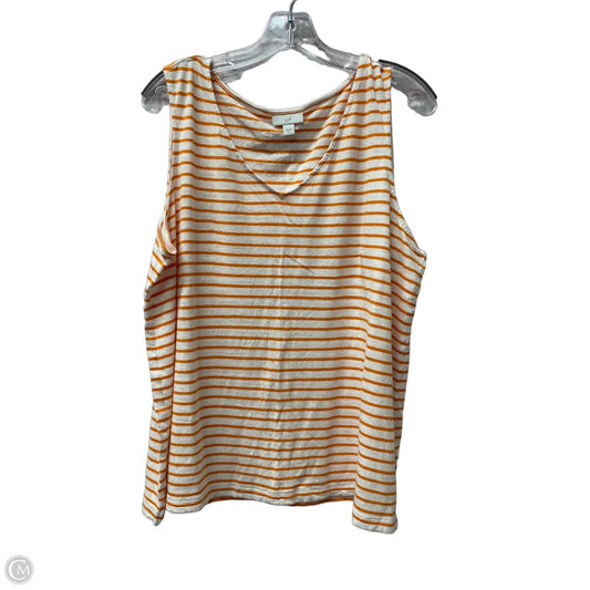 Top Sleeveless Basic By J. Jill In Orange & White, Size: Xl