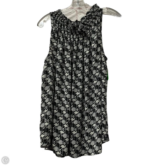 Top Sleeveless By Loft In Black & White, Size: L