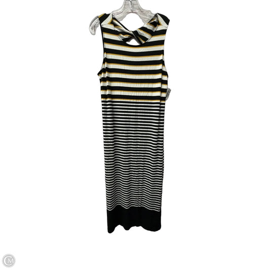 Dress Casual Midi By Loft In Black & White, Size: L