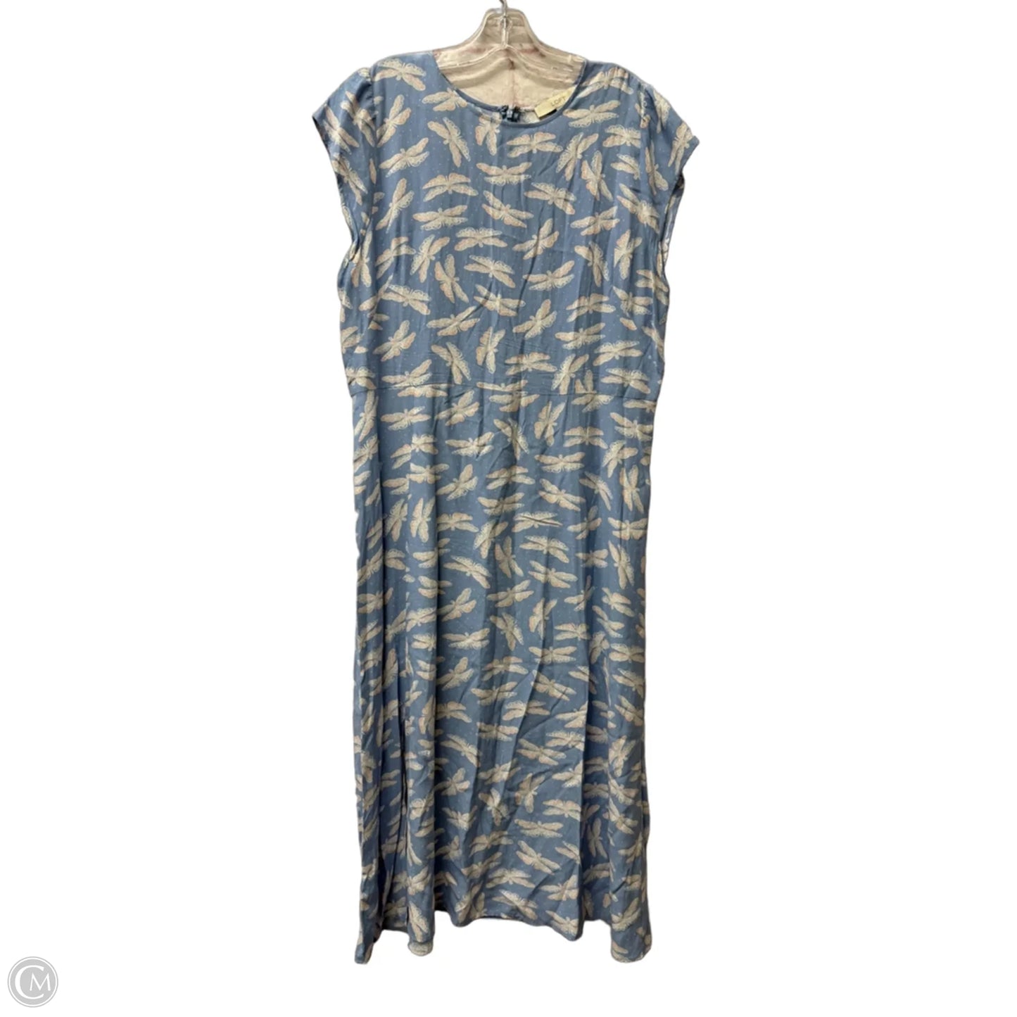 Dress Casual Maxi By Loft In Blue & White, Size: L