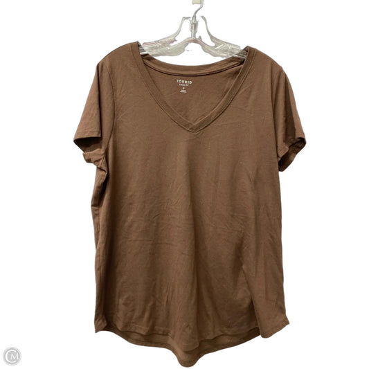 Top Short Sleeve By Torrid In Brown, Size: Xs
