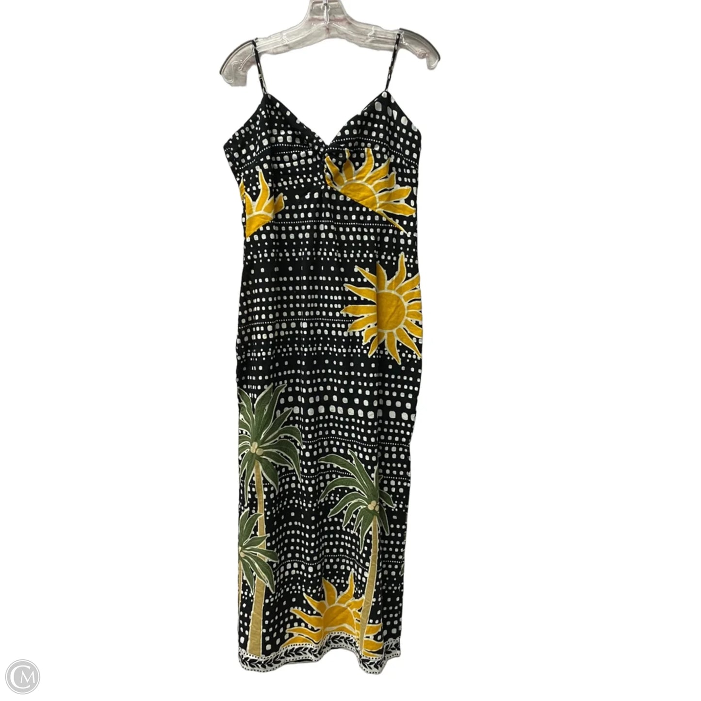 Dress Casual Midi By Loft In Black & Yellow, Size: M