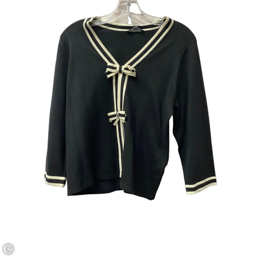 Top 3/4 Sleeve By Adrianna Papell In Black & Cream, Size: M