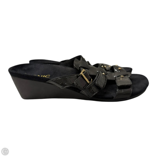 Sandals Heels Wedge By Vionic In Black, Size: 9