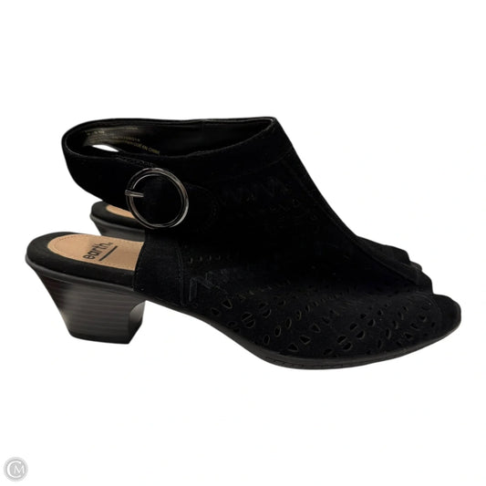 Sandals Heels Block By Earth In Black, Size: 9.5