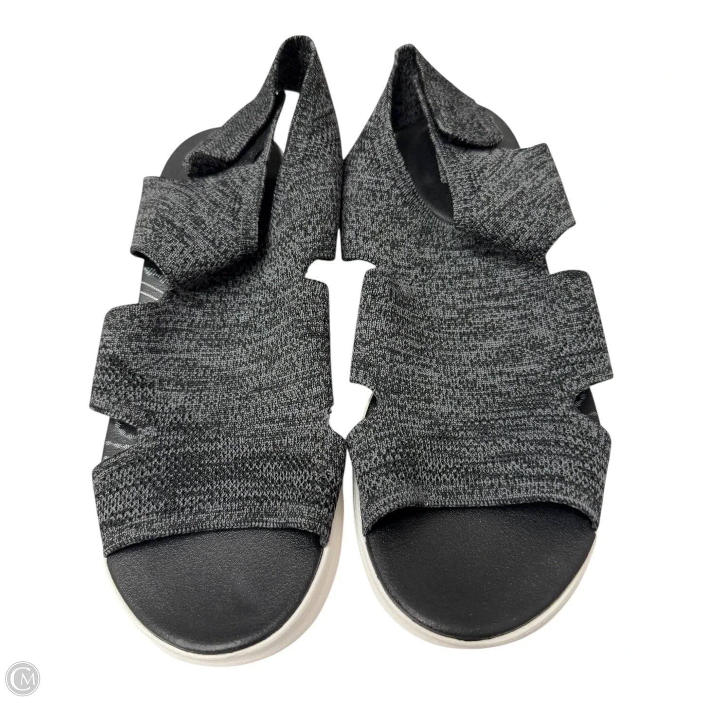 Sandals Heels Platform By Clarks In Black & Grey, Size: 9.5