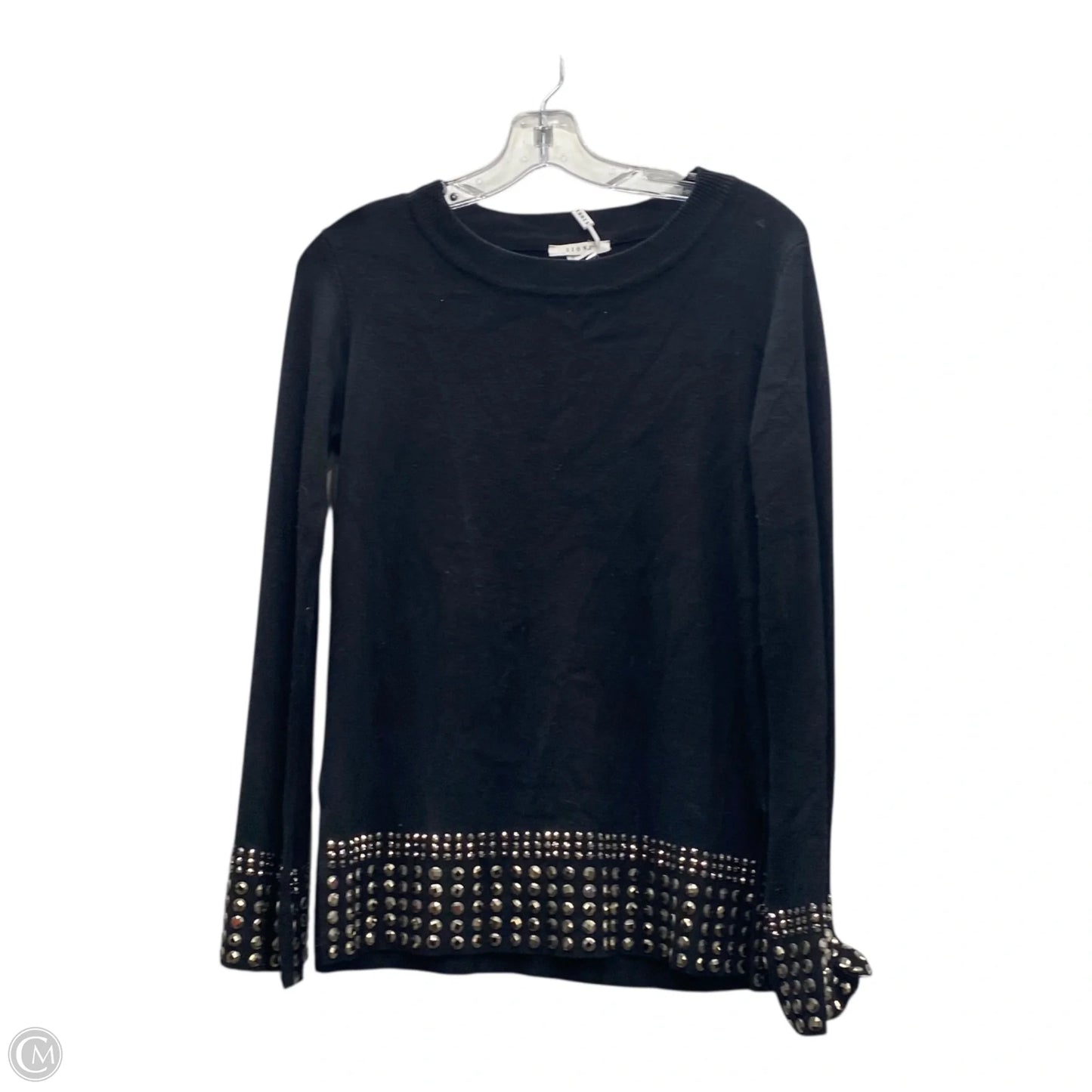 Top Long Sleeve By Sioni In Black, Size: S