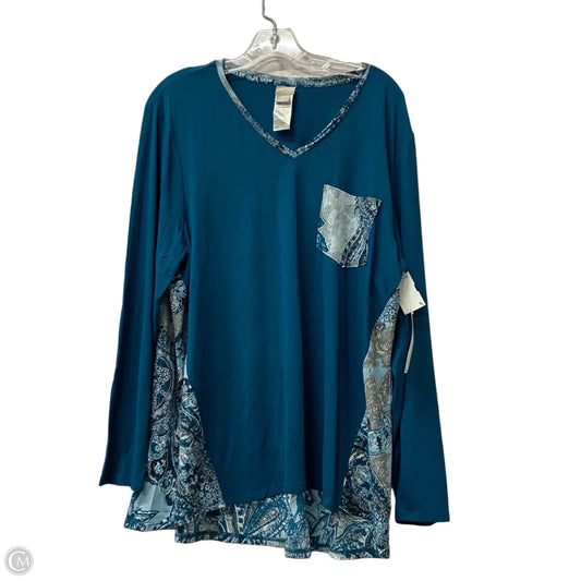 Top Long Sleeve By Chicos In Teal, Size: Xl