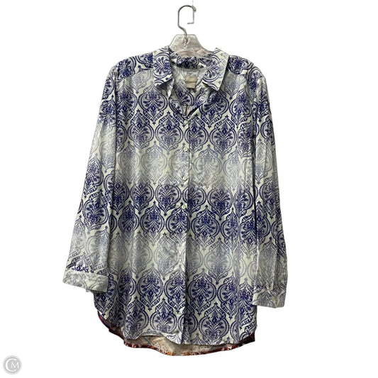 Top Long Sleeve By Chicos In Bronze, Size: L