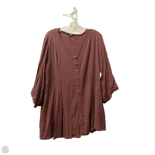 Top 3/4 Sleeve By Torrid In Maroon, Size: 2x
