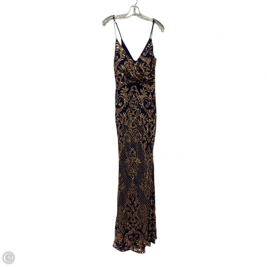 Dress Party Long By Windsor In Blue & Gold, Size: M