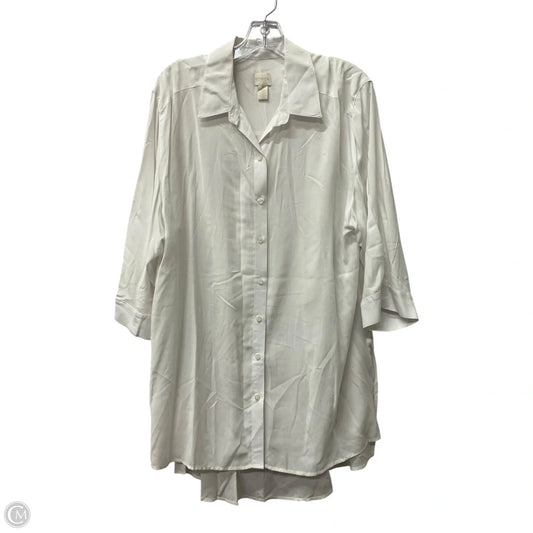 Top Long Sleeve By Chicos In White, Size: L