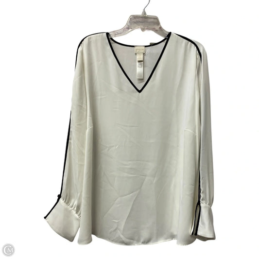 Top Long Sleeve By Chicos In White, Size: Xl