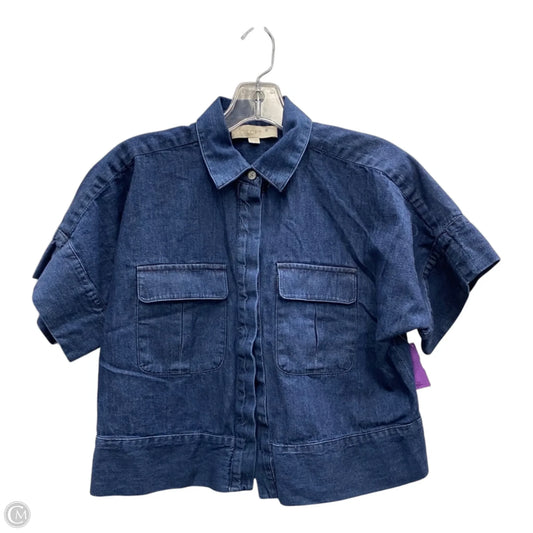 Top Short Sleeve By Loft In Blue, Size: Xs