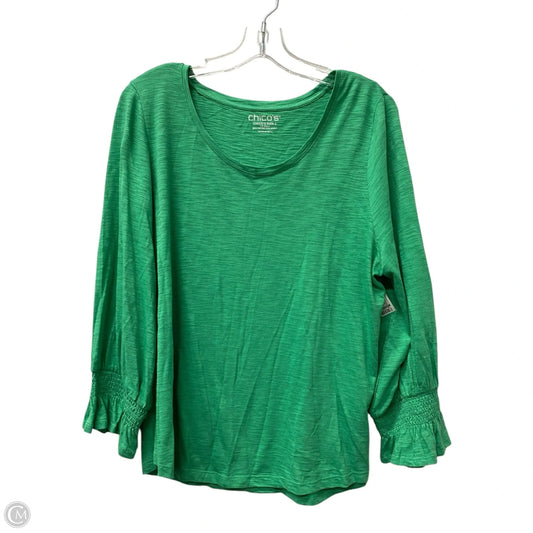 Top Long Sleeve By Chicos In Green, Size: L