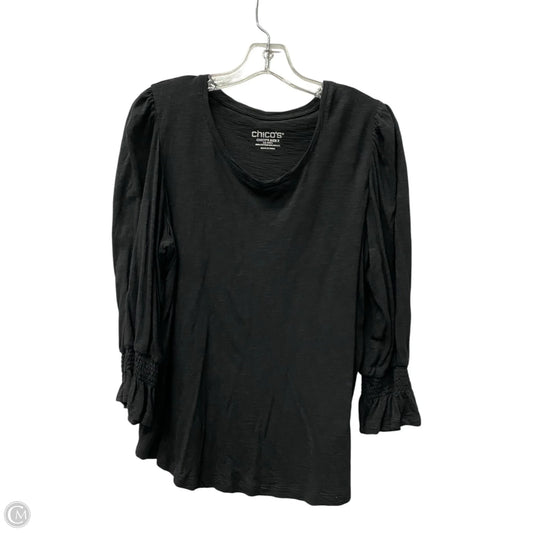 Top Long Sleeve By Chicos In Black, Size: L