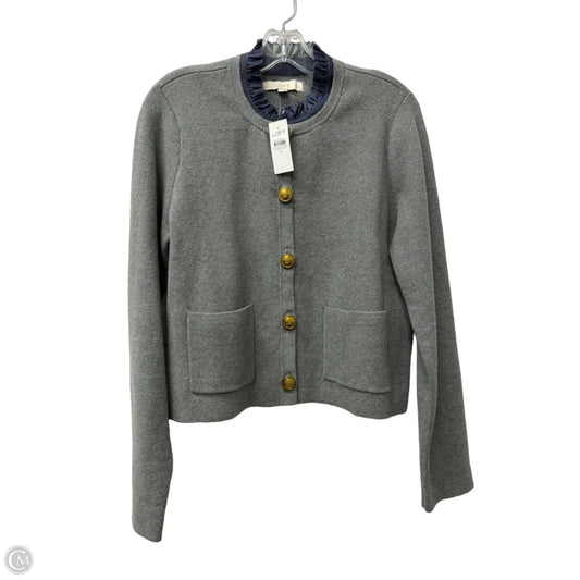 Sweater Cardigan By Loft In Grey, Size: M