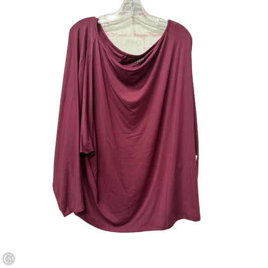 Top Long Sleeve Basic By Torrid In Maroon, Size: 2