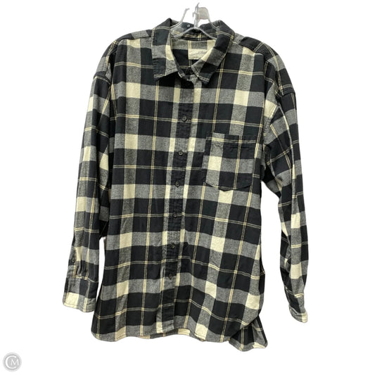 Top Long Sleeve By Universal Thread In Black & Cream, Size: L