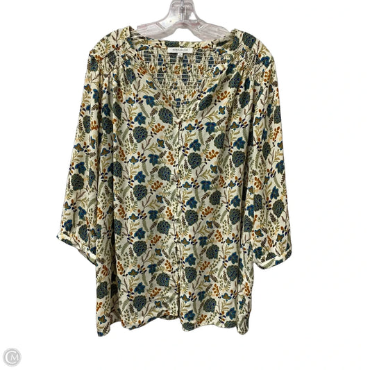 Top 3/4 Sleeve By Rose And Olive In Beige, Size: 1x