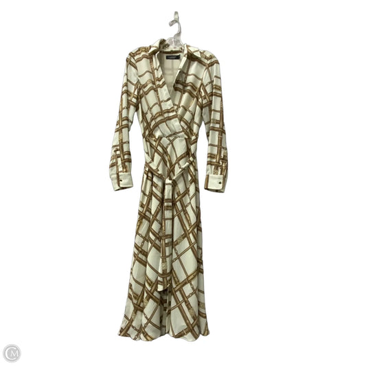 Dress Casual Midi By Lauren By Ralph Lauren In Beige, Size: S