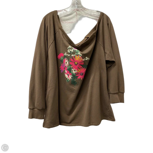 Top Long Sleeve By Torrid In Brown, Size: 3x