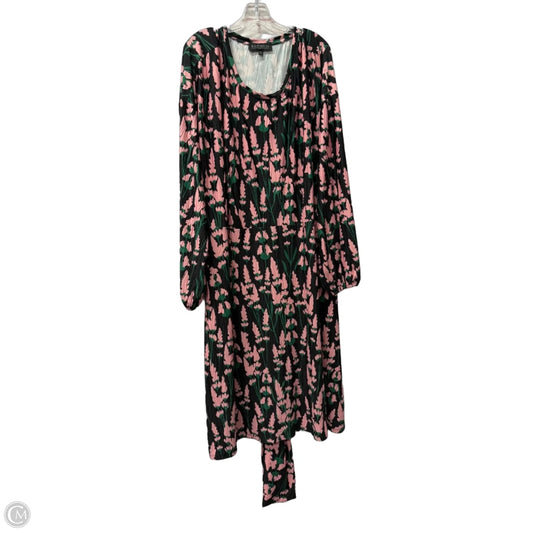 Dress Casual Midi By Eloquii In Black & Pink, Size: 3x