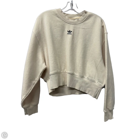Athletic Sweatshirt Crewneck By Adidas In Cream, Size: S