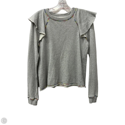 Top Long Sleeve By Something Navy In Grey, Size: Xs