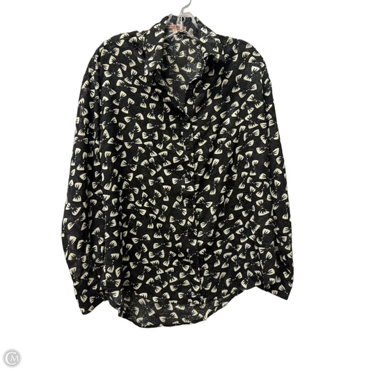 Top Long Sleeve By Bailey Rose In Black & Cream, Size: Xs